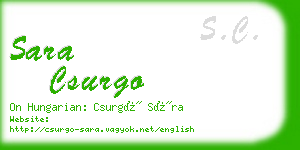 sara csurgo business card